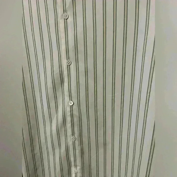 Theory Men’s Button Up/Down Snap Collar Striped Dress Shirt Size XLARGE - Picture 10 of 11